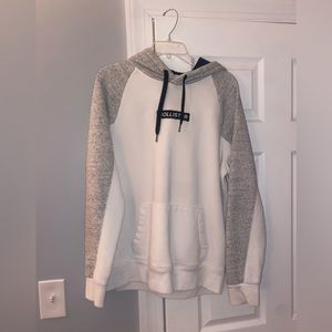 Hollister White and Grey Hoodie